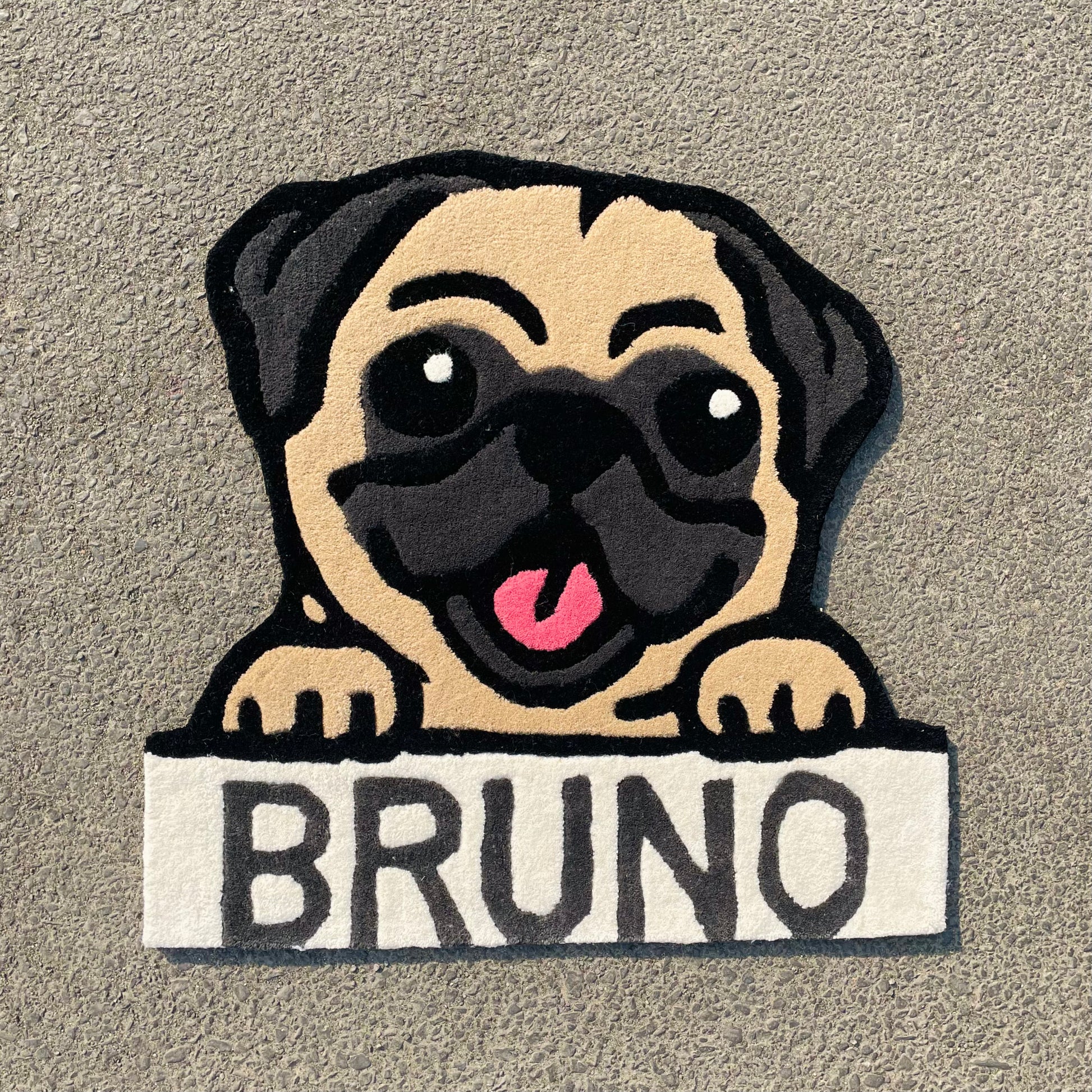 Bruno - The Pug Hand-Tufted Rug (Customisable) – Carpet Diem
