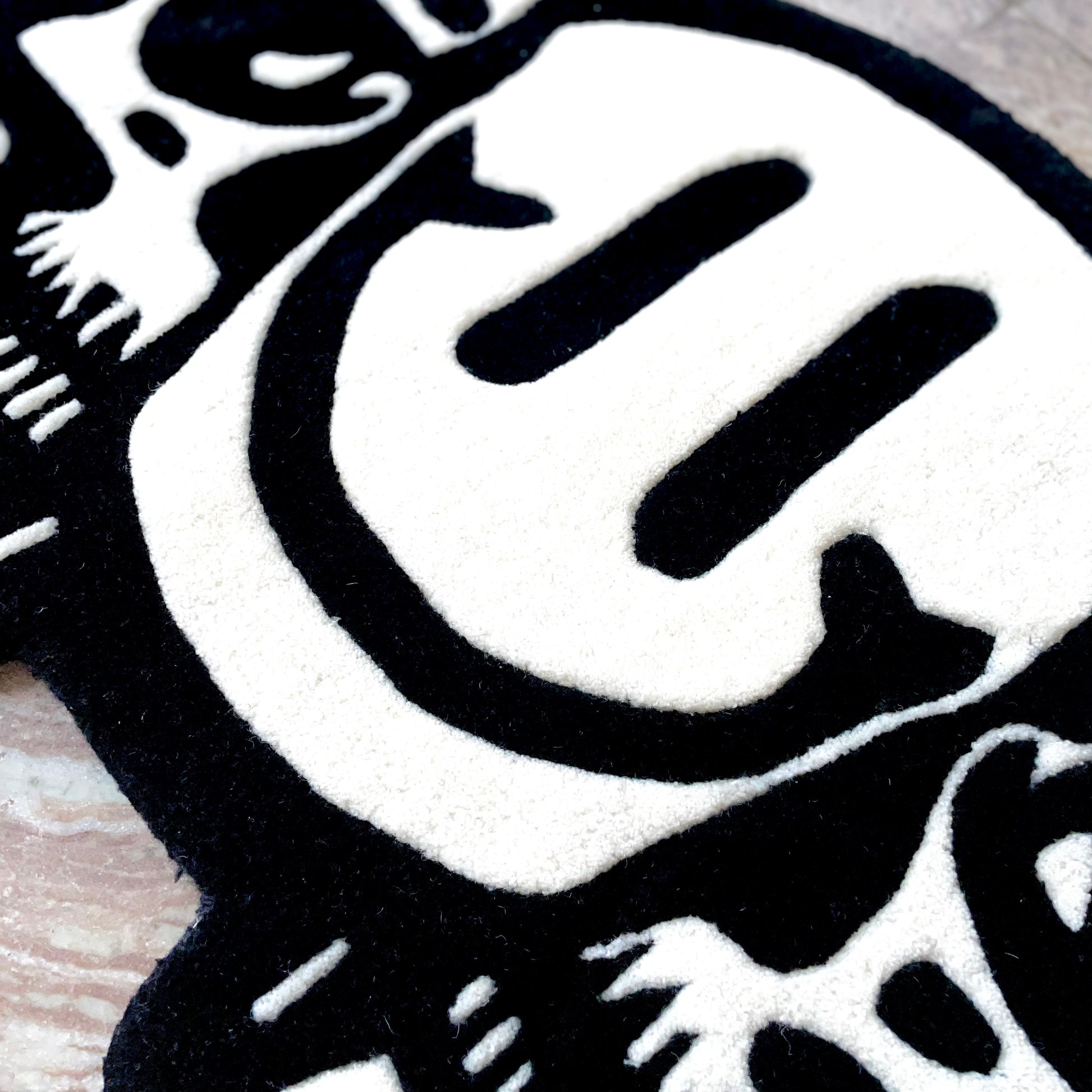 Sick Triple Head Hand-Tufted Rug | Greek Head, Skull and Smiley