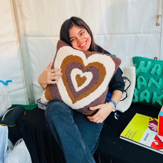 Y2K Hearts Tufted Cushion Cover | Ready To Ship