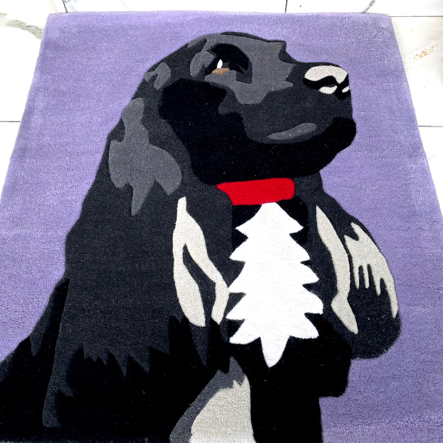 Cocker Spaniel Hand-Tufted Rug close up