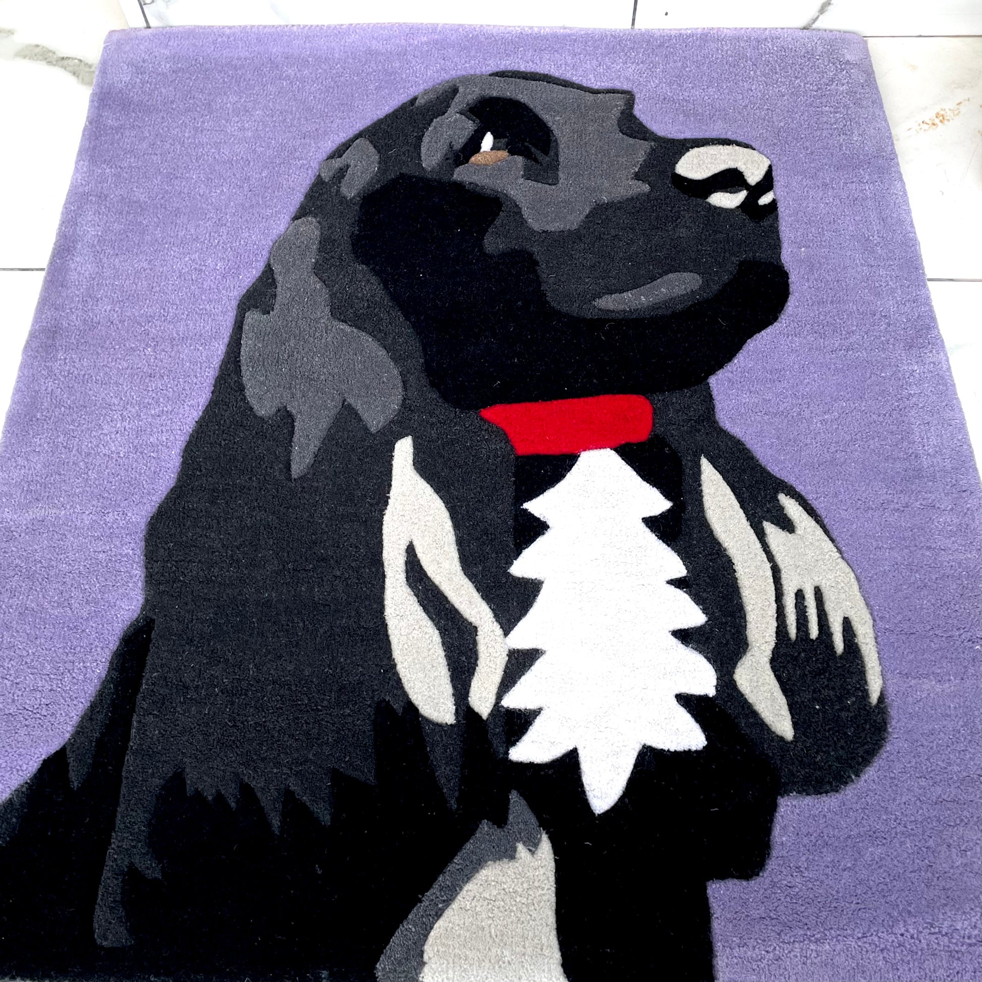 Cocker Spaniel Hand-Tufted Rug close up