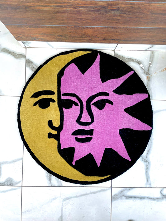 Sun and Moon Hand-Tufted Rug