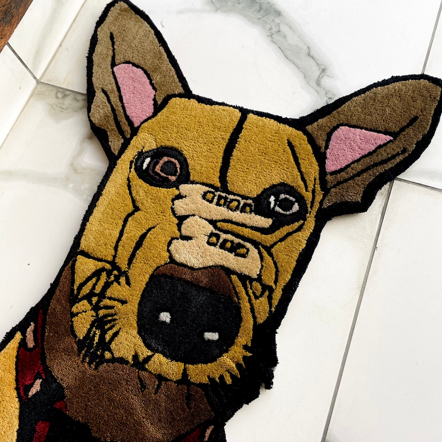 Indie Dog Hand-Tufted Rug closeup