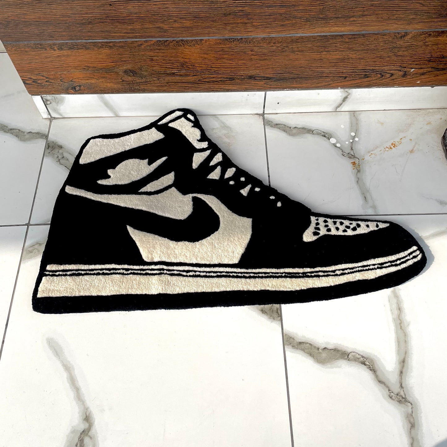 Balck Air jordan rug eagle eye view
