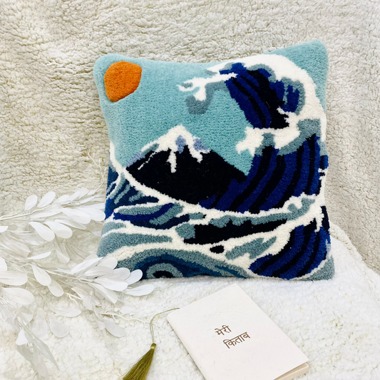 Great Wave Off Kanagawa Tufted Cushion Cover