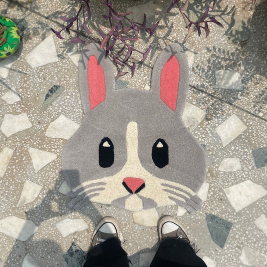 Bunny emoji rug