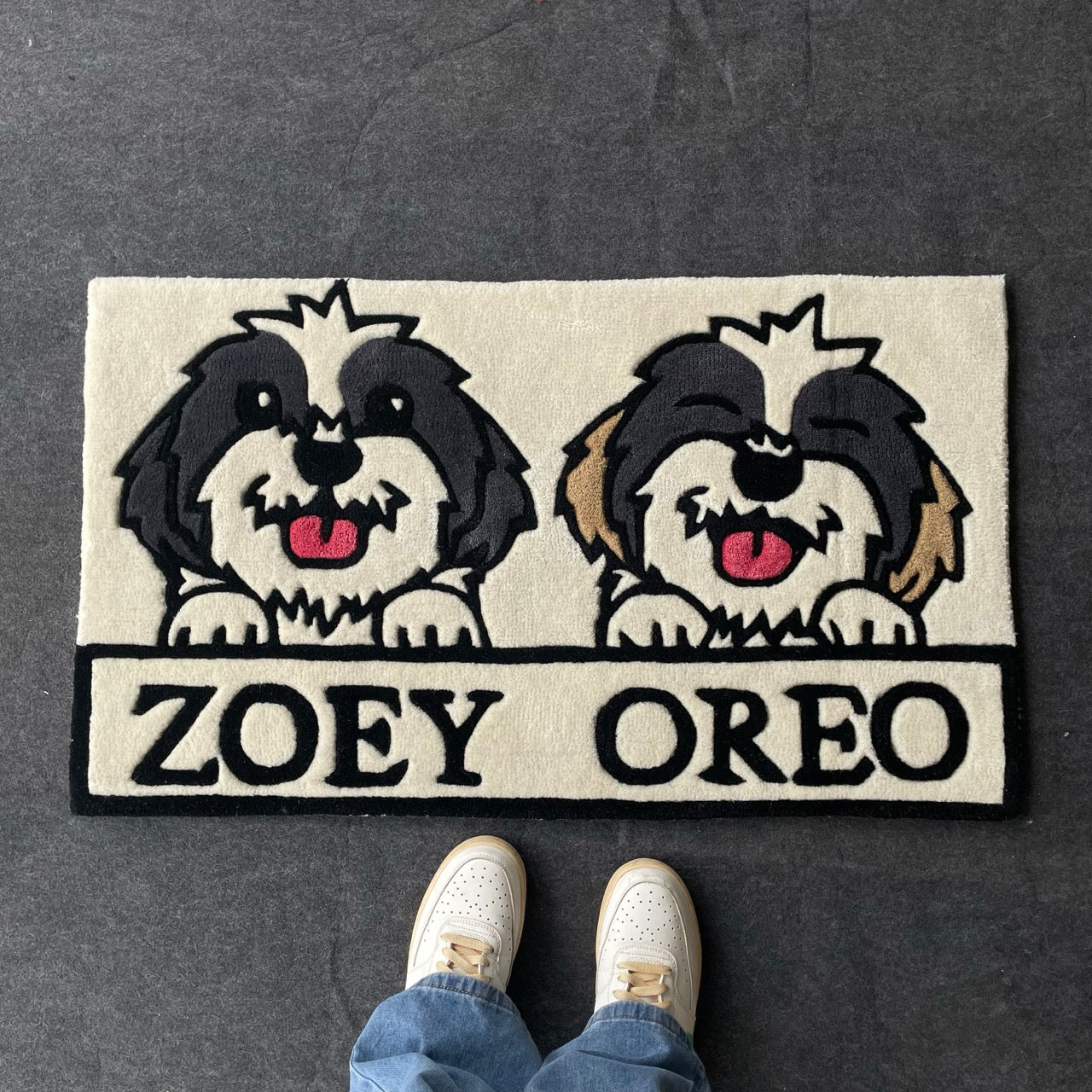 Zoey & Oreo Shih Tzu Hand-Tufted Rug β Carpet Diem
