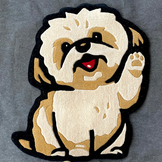 Shih Tzu Greeting Hand-Tufted Rug