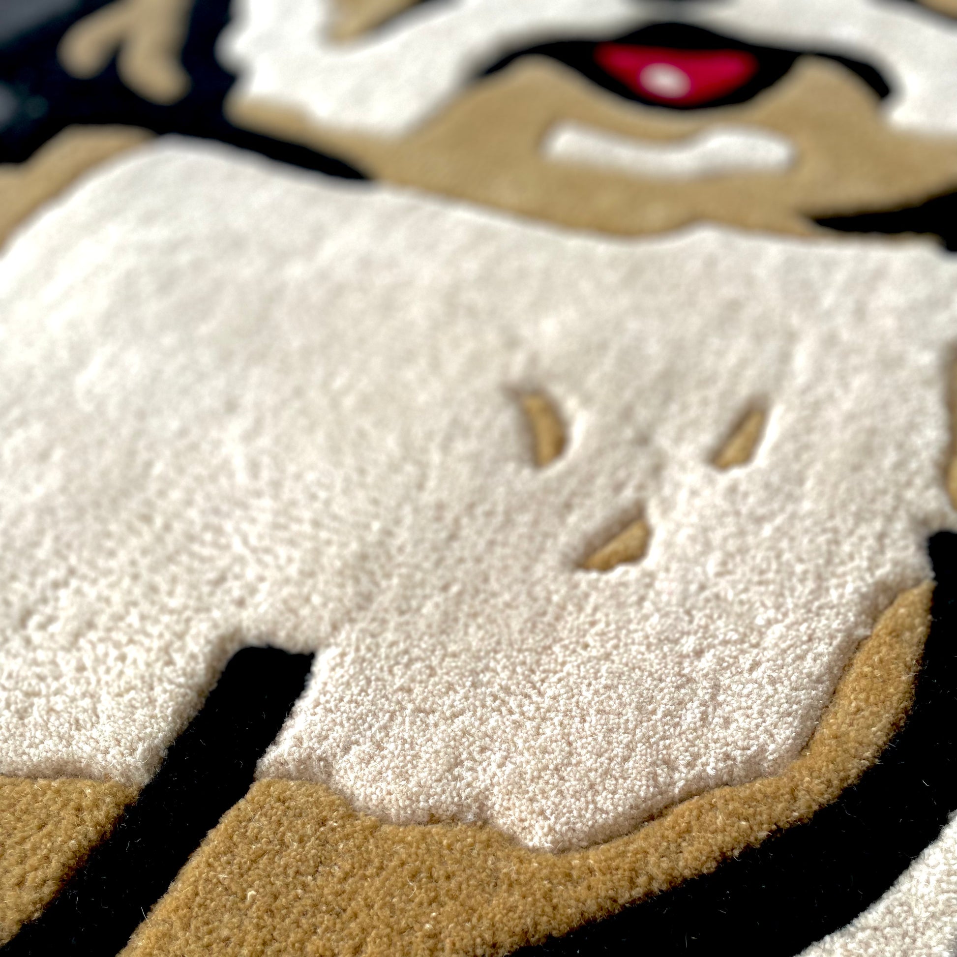 Shih Tzu Greeting Hand-Tufted Rug closeup