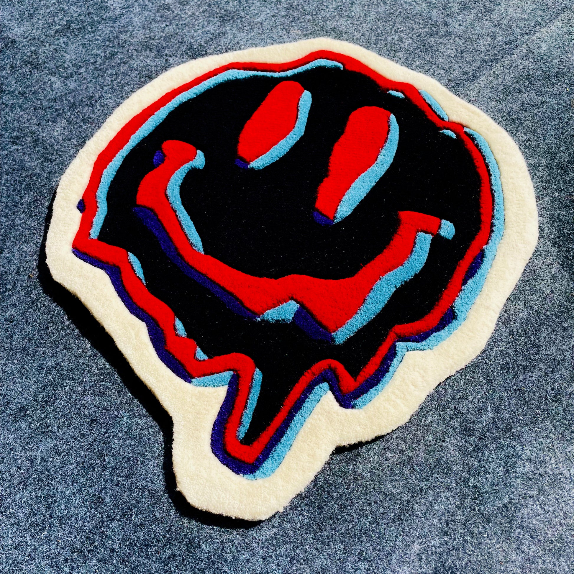 Trippy Smiley Hand-Tufted Rug