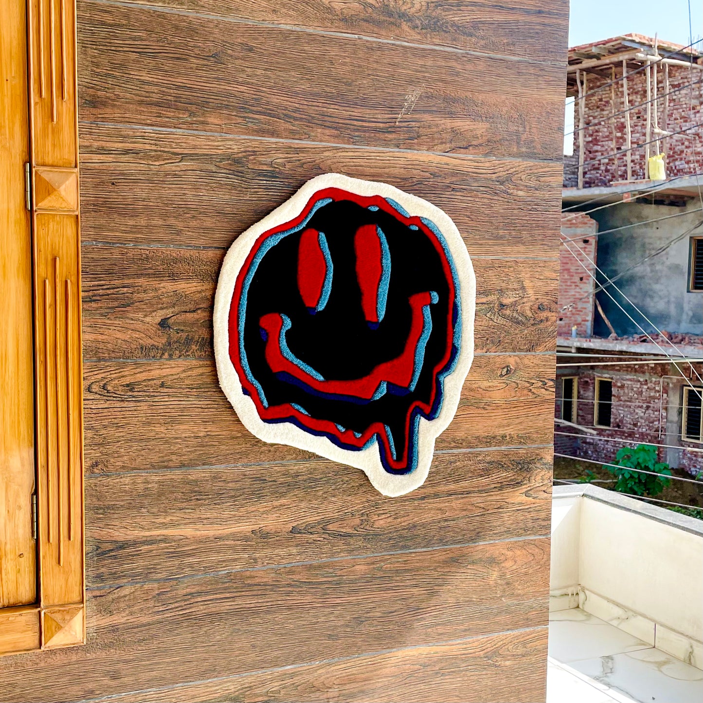 Trippy Smiley Hand-Tufted Rug