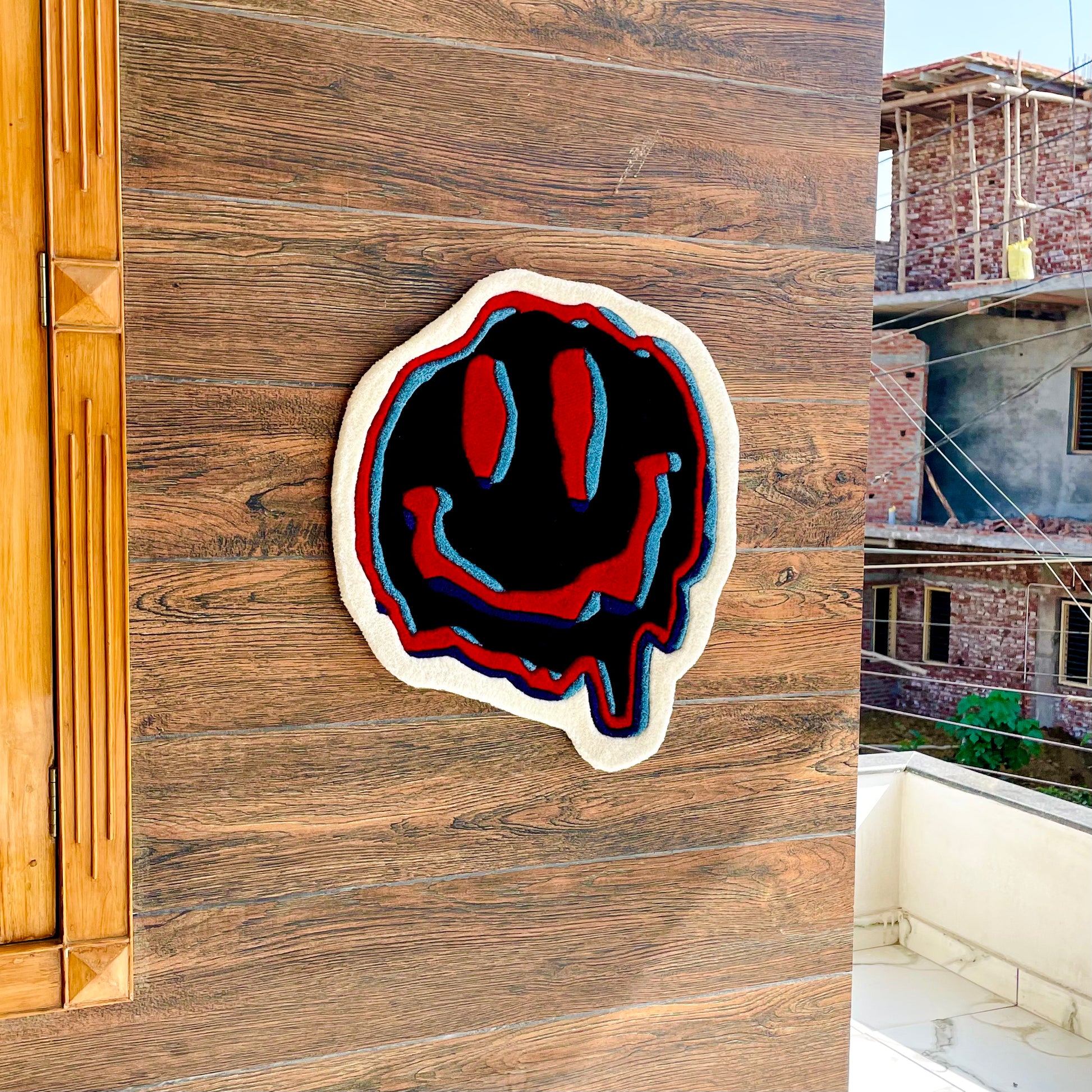 Trippy Smiley Hand-Tufted Rug