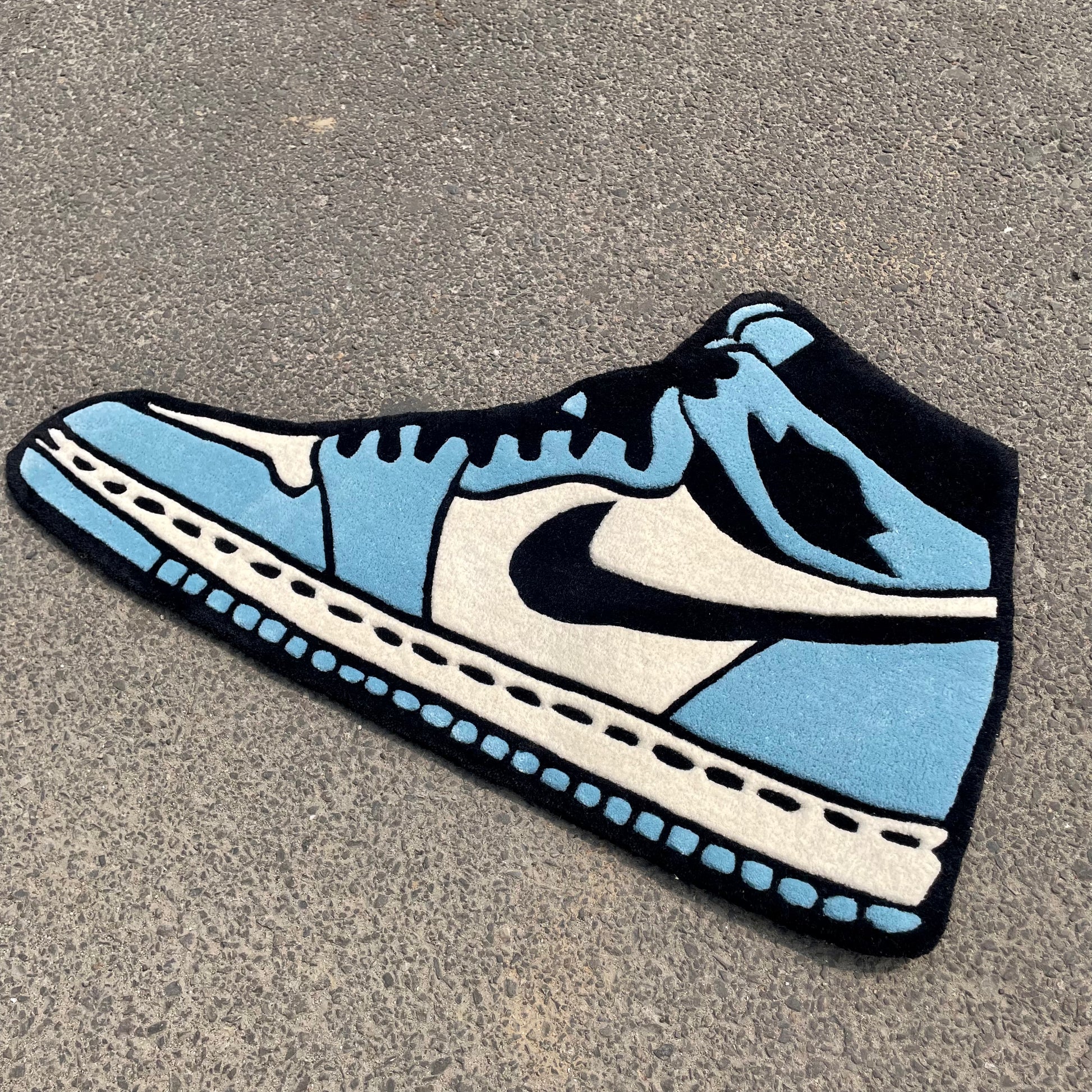 Blue air jordan rug