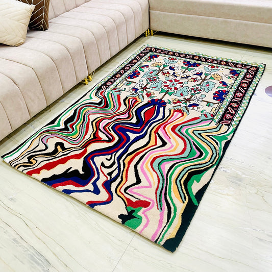 Melting Persian Hand-Tufted Rug