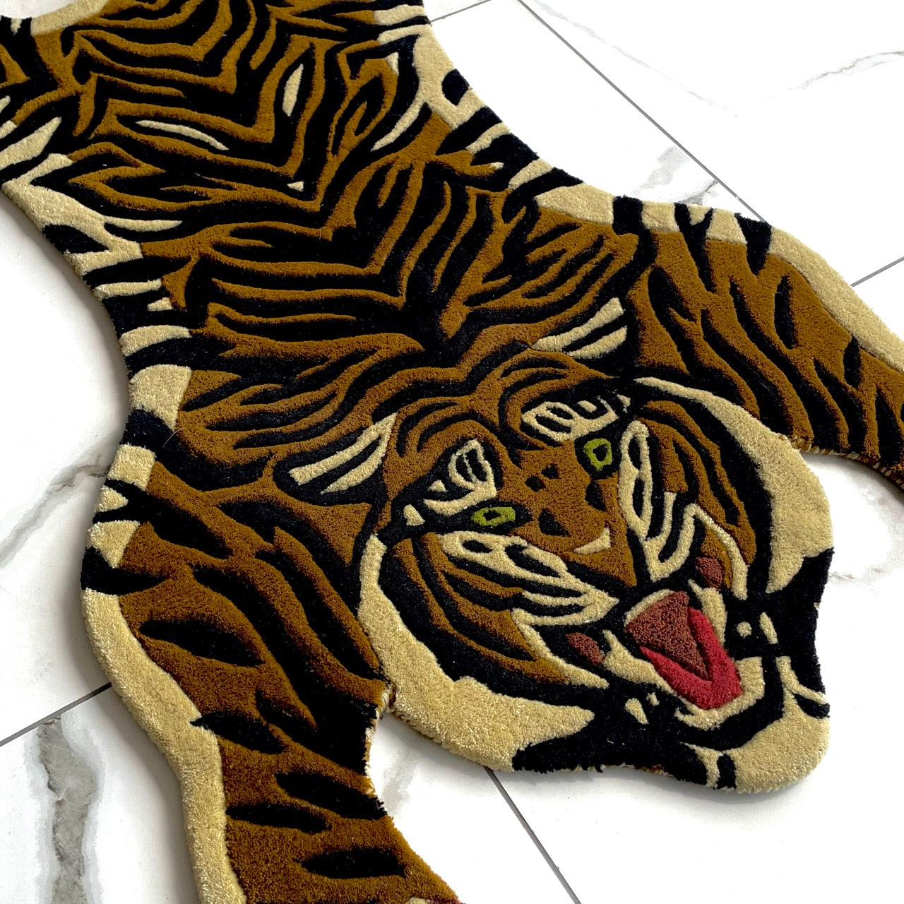 Tibetan Tiger Hand-Tufted Rug closeup