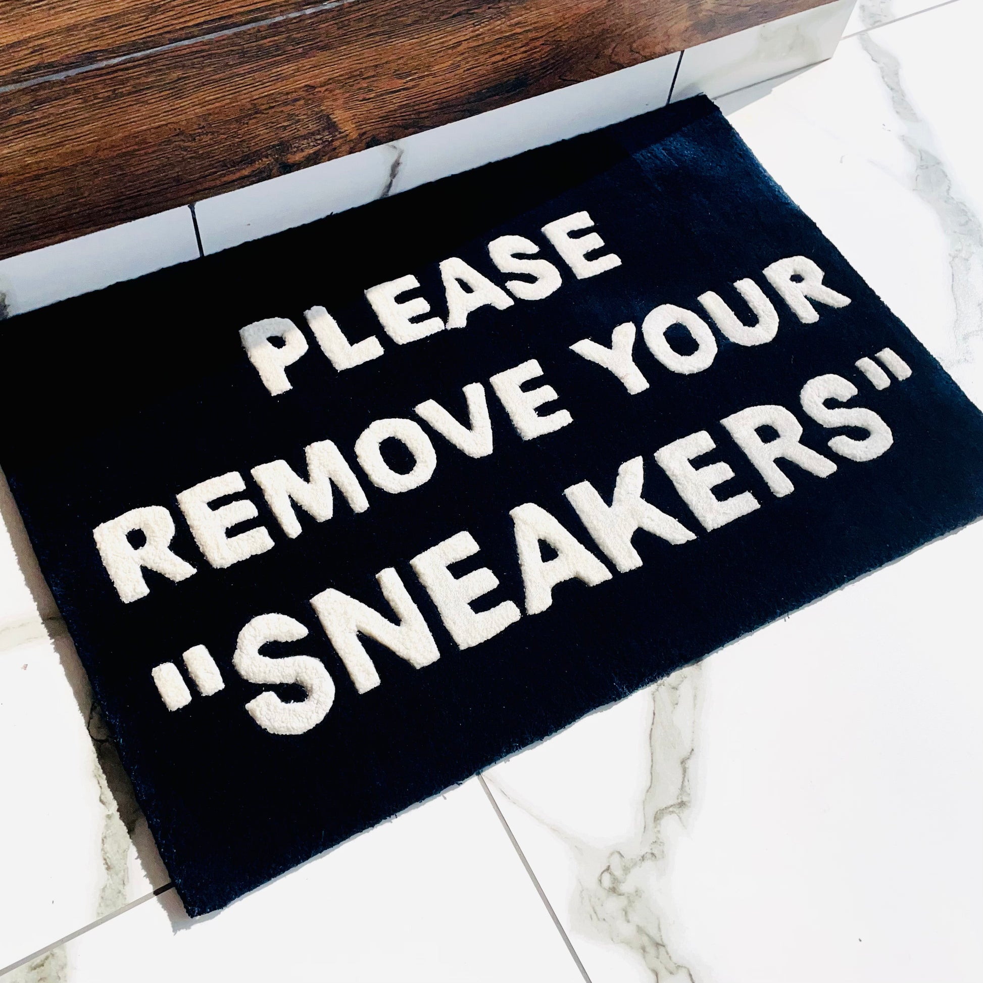 Please Remove Your SNEAKERS Hand Tufted Rug Carpet Diem