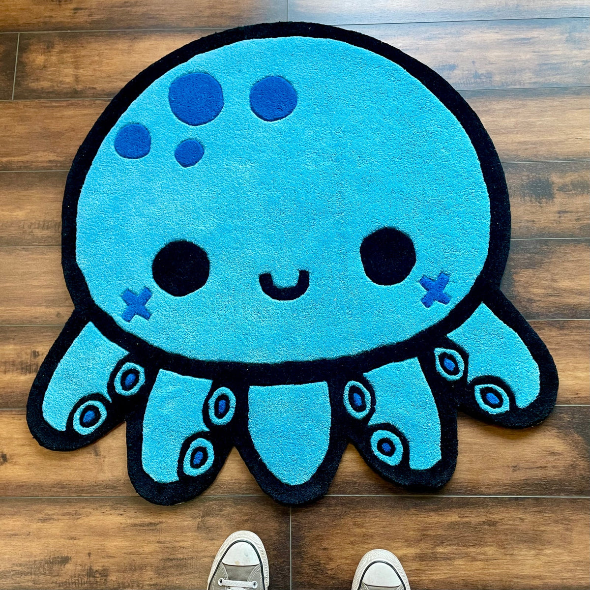 Cute Octopus Hand-Tufted Rug