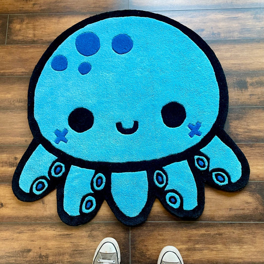 Cute Octopus Hand-Tufted Rug
