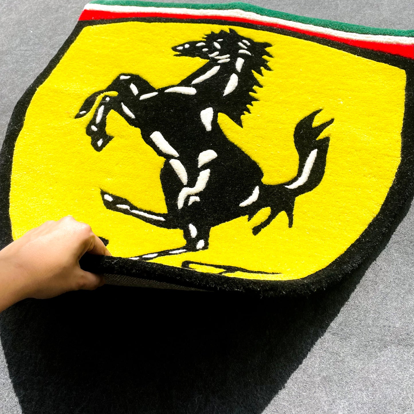 Ferrari Logo Hand-Tufted Rug