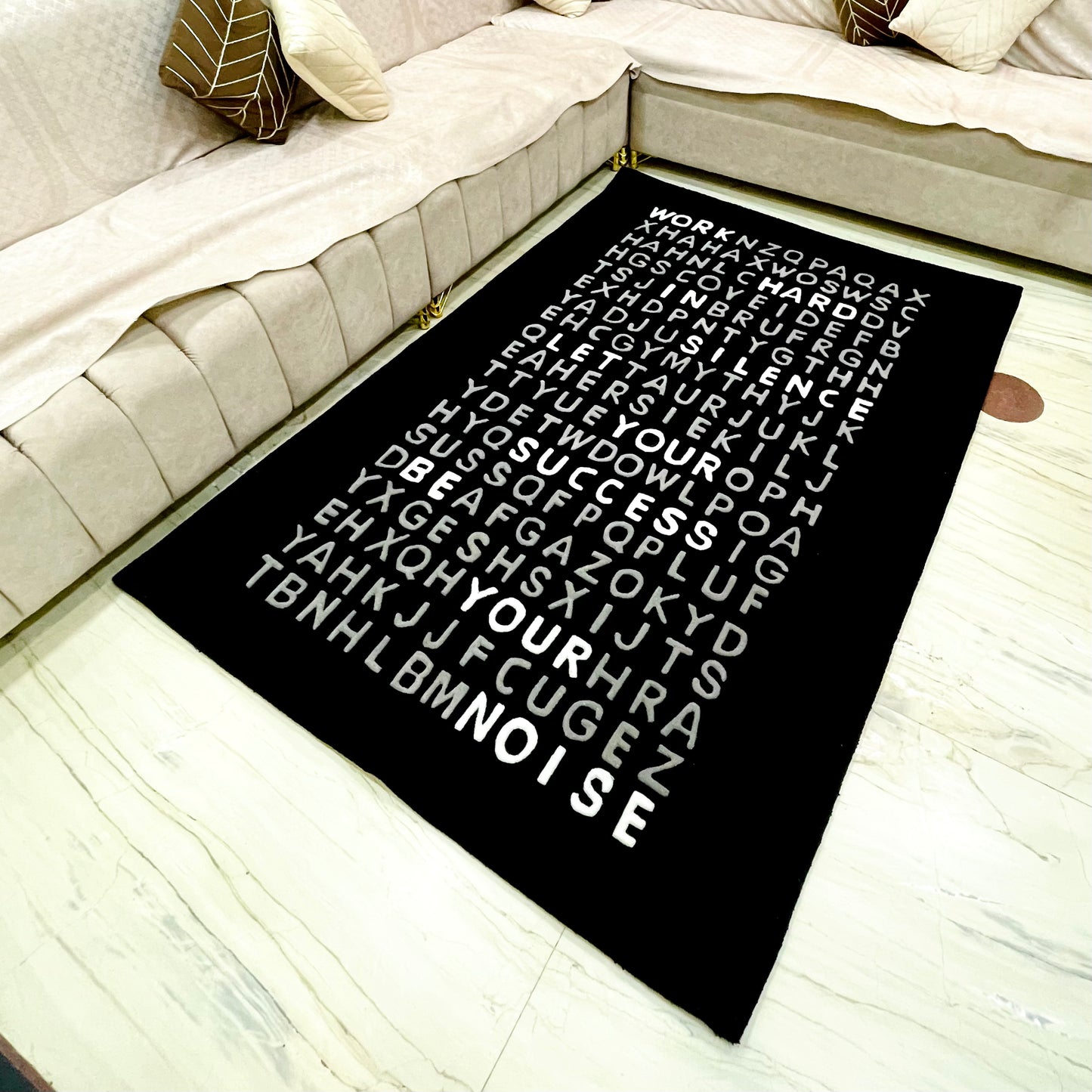 Motivational Quote Hand-Tufted Rug