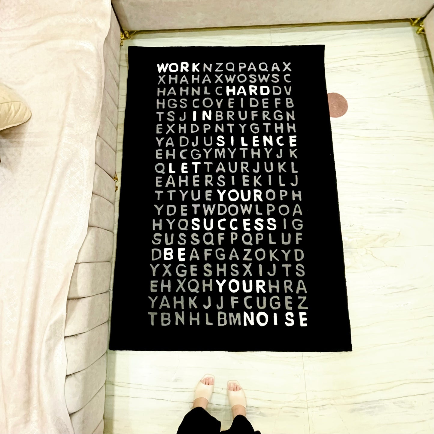 Motivational Quote Hand-Tufted Rug