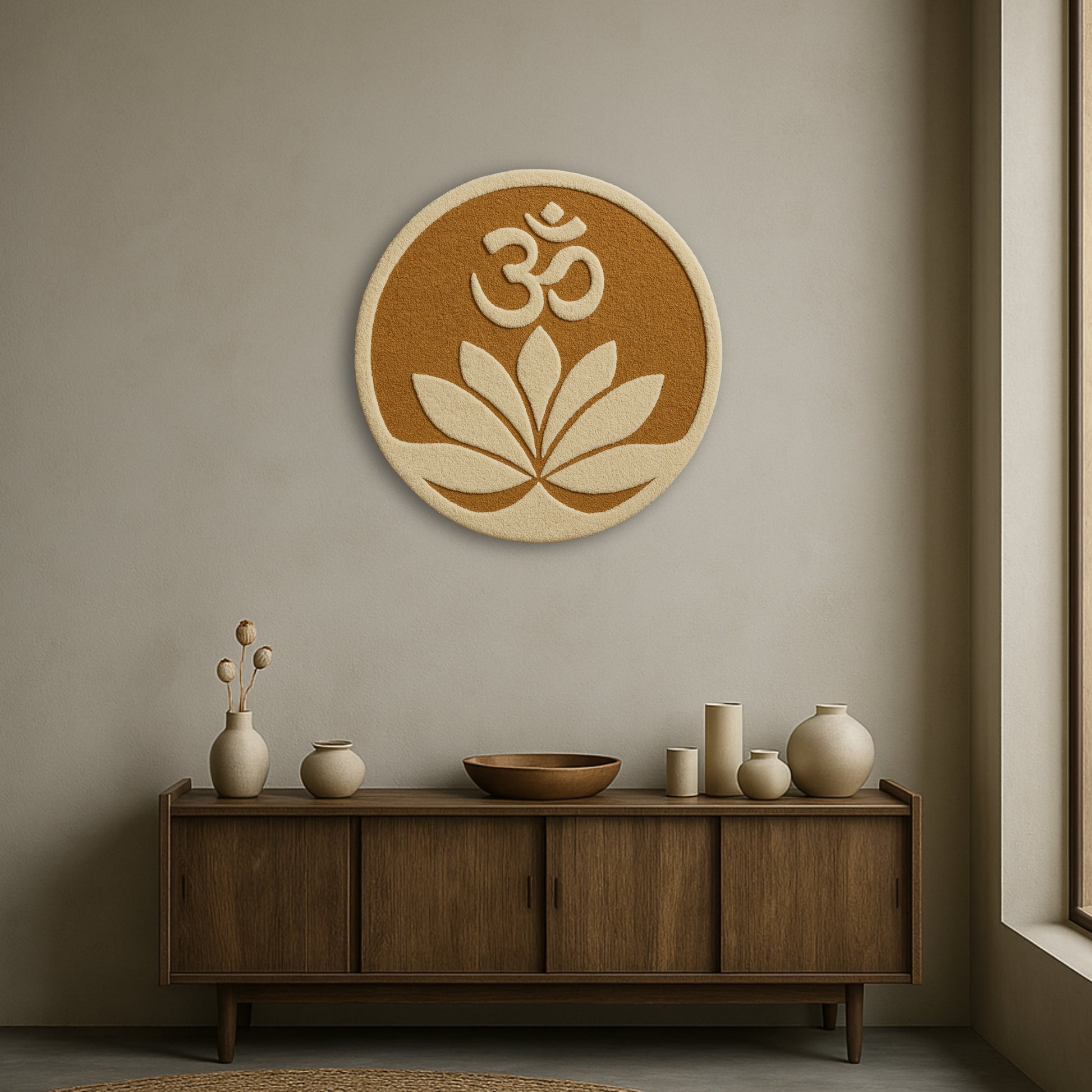 Padma Om Hand-Tufted Wall Rug