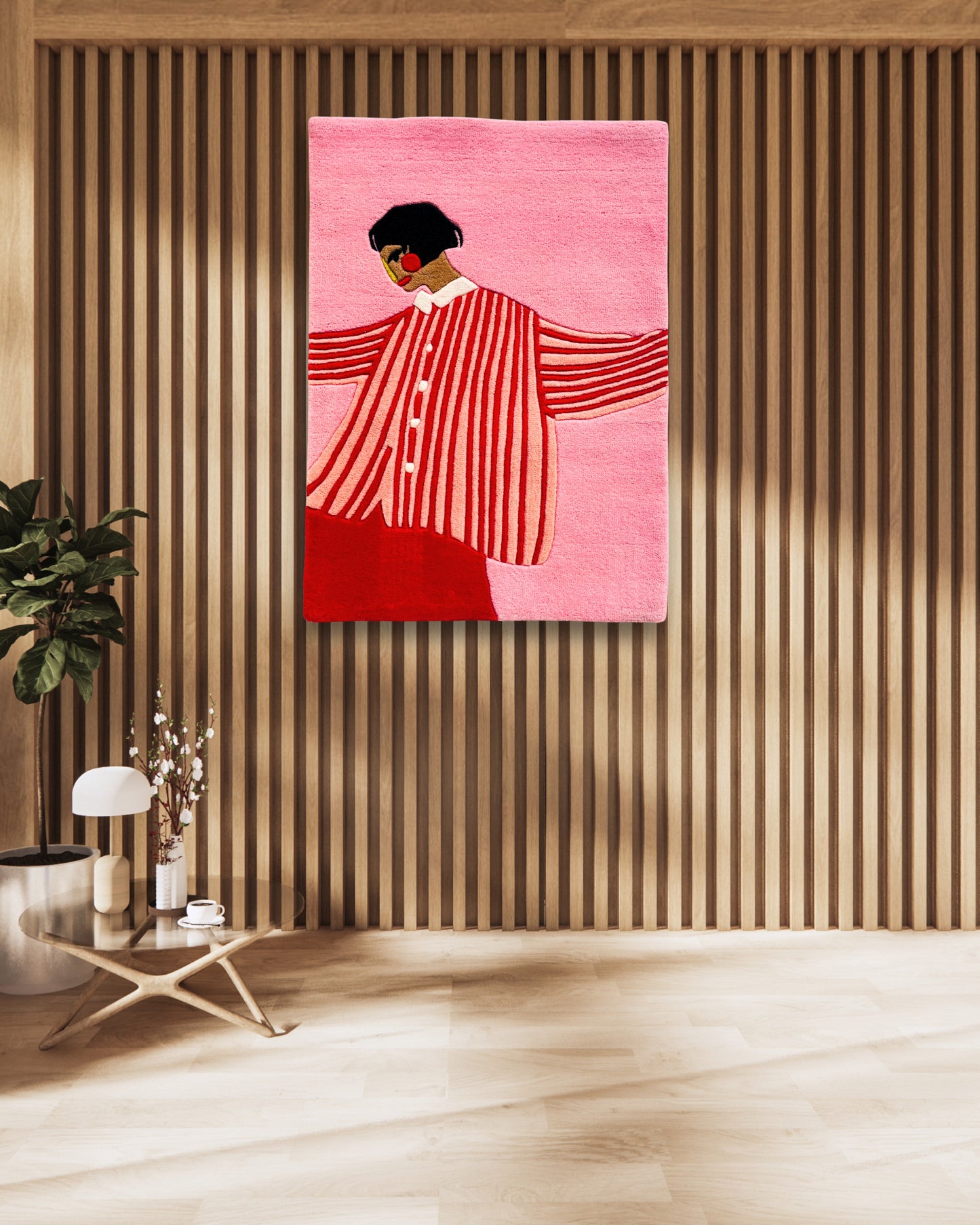 The Girl In Red Stripes Hand-Tufted Rug | Ready To Ship
