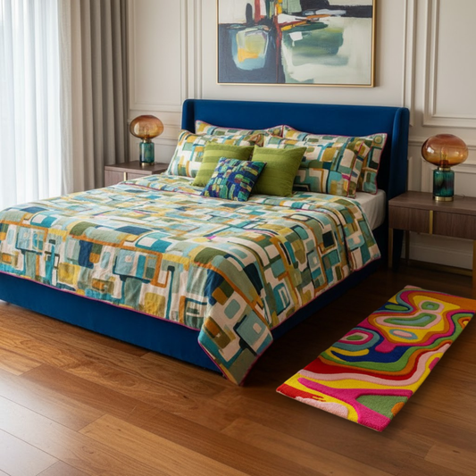 Swirl Colour Wave Hand-Tufted Rug