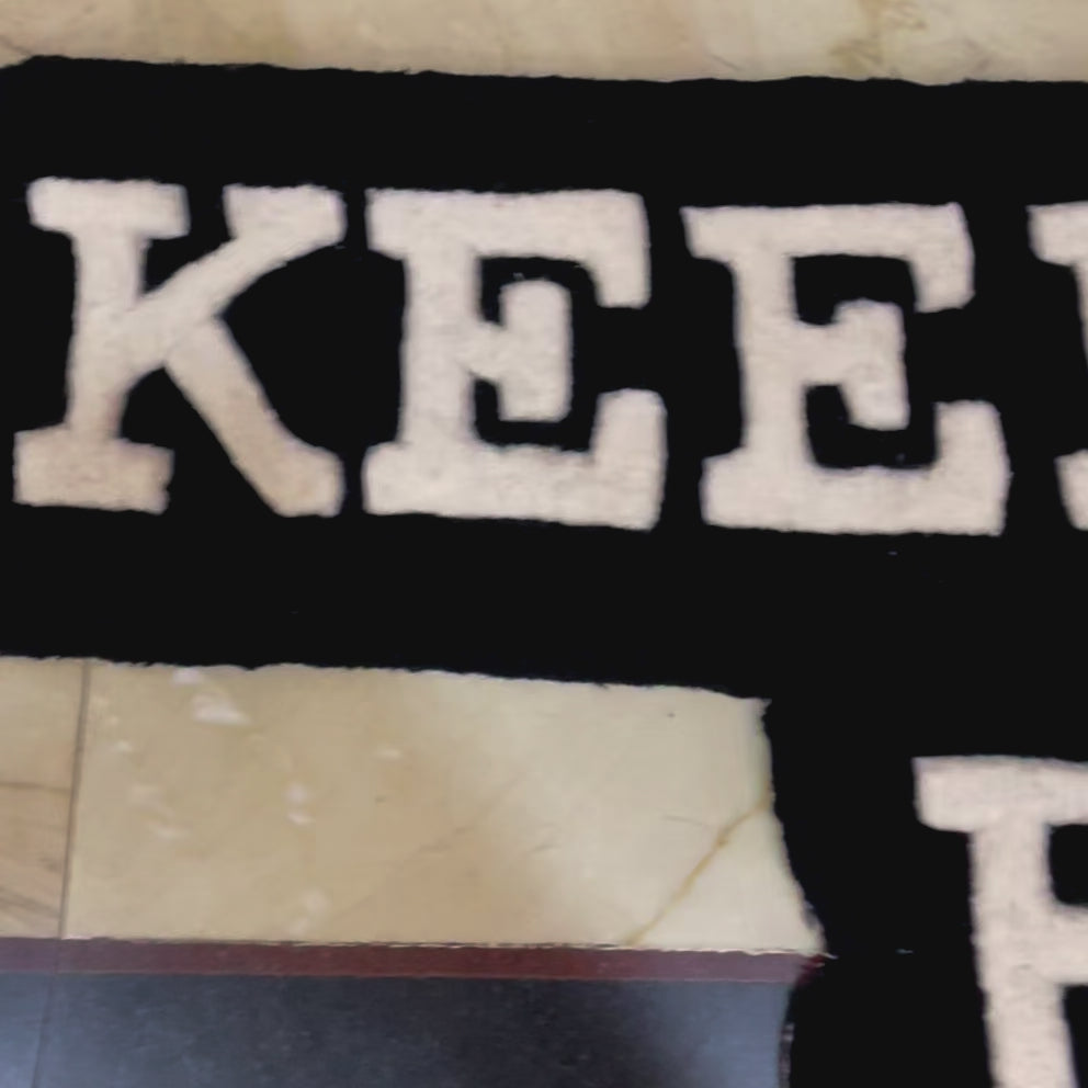 keep your ego out here statement rug